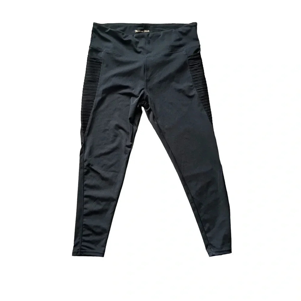Marissa Olivia Womens‎ Black Leggings Size XL Polyester/Spandex RN87348